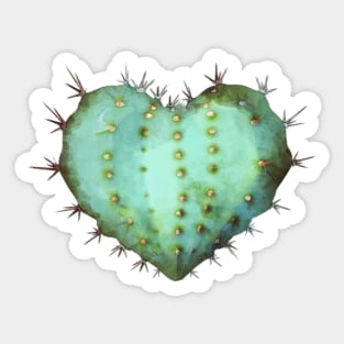 Cactus heart watercolor Sticker